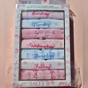 Pink LoveShackFancy Days of the Week Panties Set - Pink and Blue